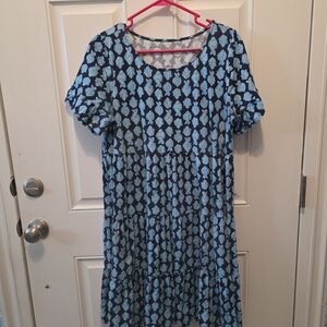 Lilly Pulitzer Blue and White Pineapple Dress